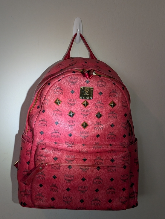 MCM Handbags - MCM Visetos Studs Stark Backpack  In Good Pre-owned Condition COA